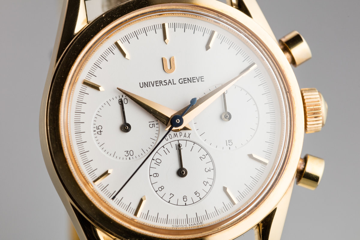 geneve机械表,江诗丹顿geneve机械表 vintage 1992 universal geneve compax 18k 484.