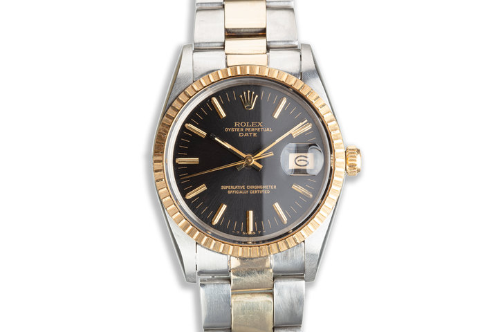 1985 Rolex Two-Tone Oyster Perpetual Date with Black Dial photo