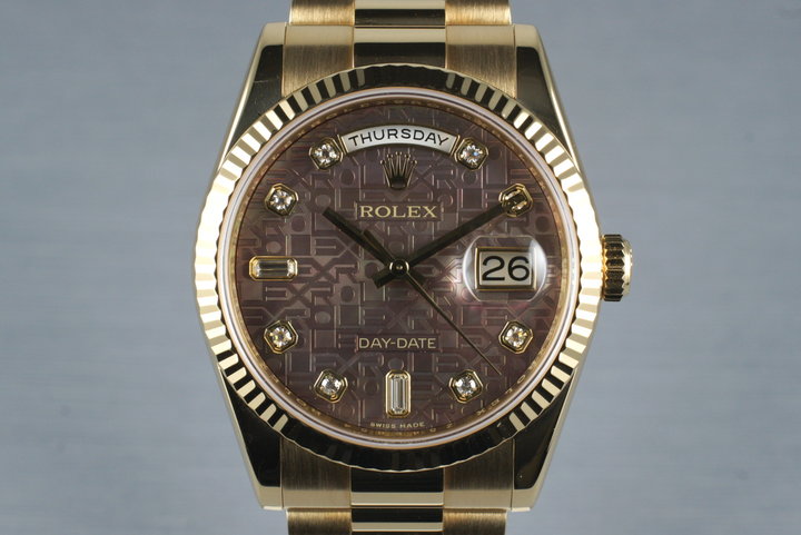 2006 Rolex 18K Day-Date 118235 Mother of Pearl Diamond Dial and Box and Papers photo