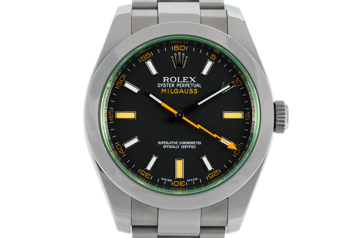 2009 Rolex Milgauss Green 116400V with Box and Papers photo