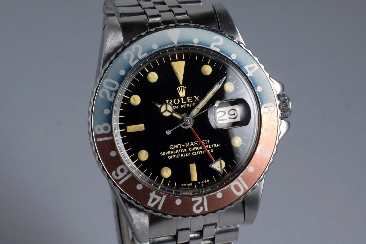 HQ Milton - 1964 Vintage Rolex GMT 1675 Glossy Gilt Dial with Box and  Papers, Inventory #6789