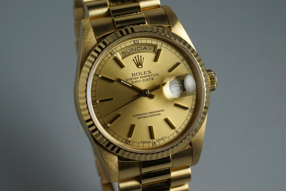 1989 Rolex YG Day-Date 18238 with Box 