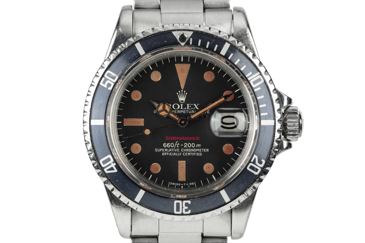 rolex red submariner 1973 watch