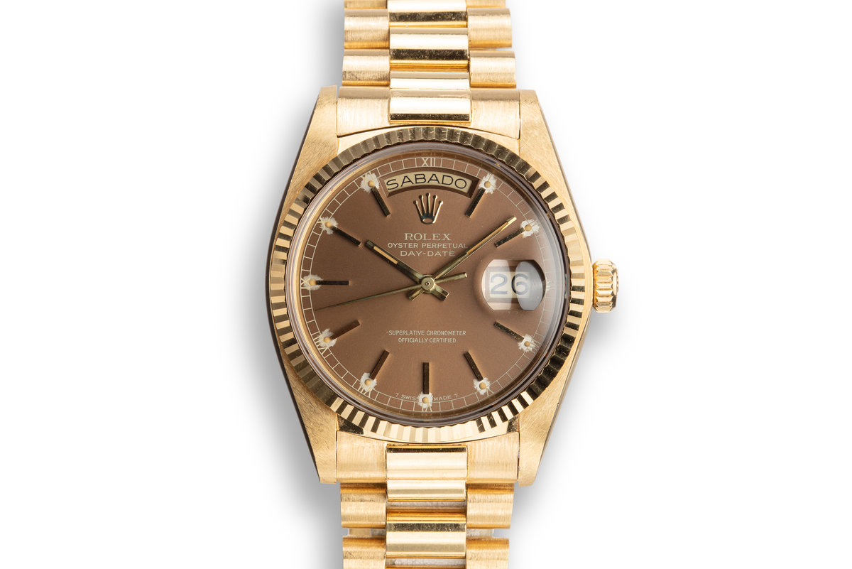 rolex day date brown dial