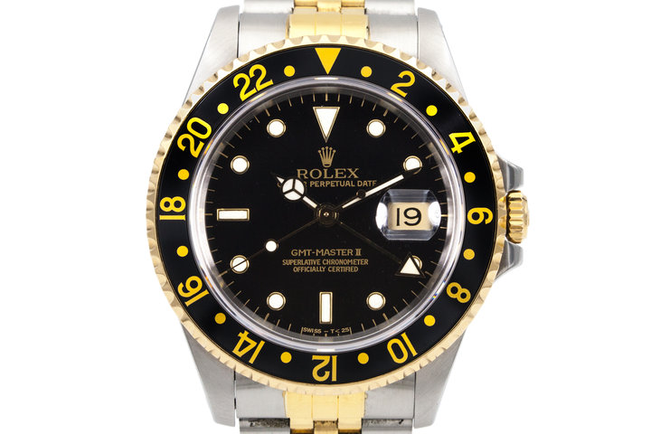 1990 Rolex Two Tone GMT II 16713 Black Dial photo