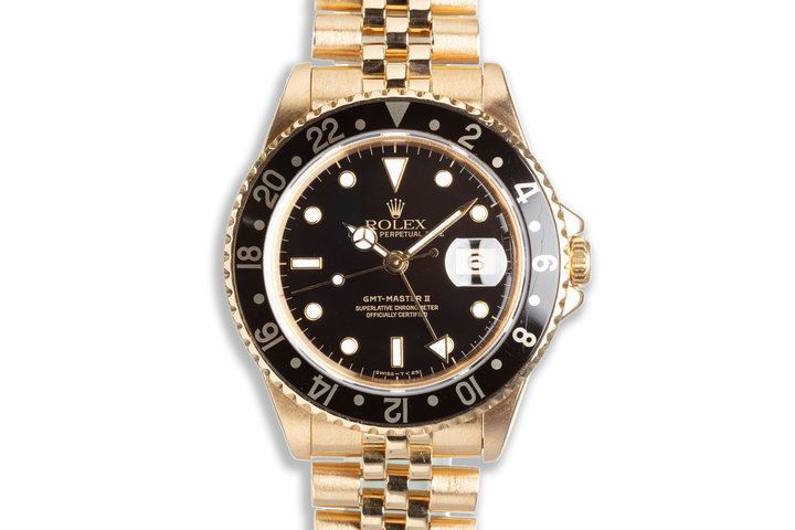 1989 Rolex 18K GMT-Master II 16718 Black Dial with Jubilee Bracelet photo
