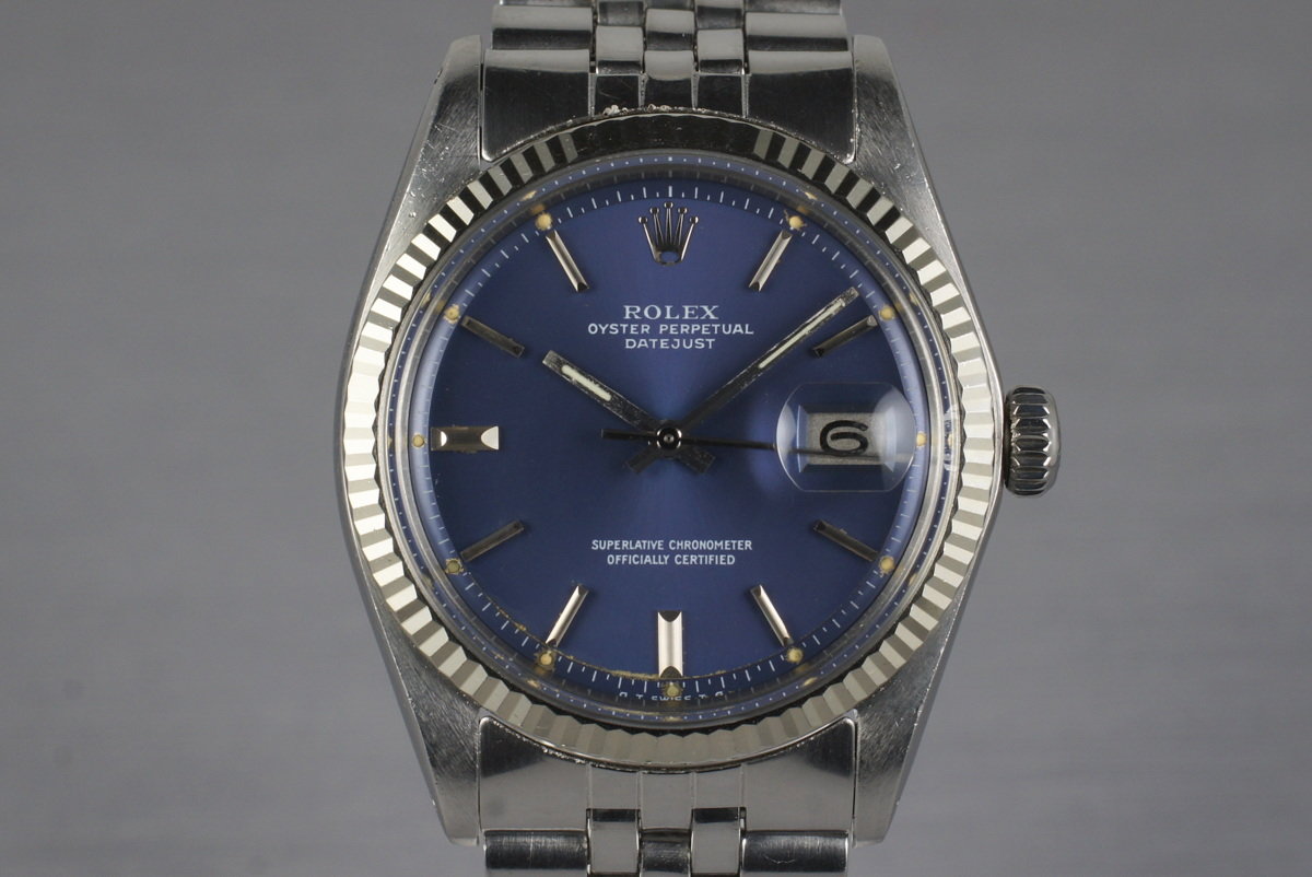 rolex datejust 1601 blue dial