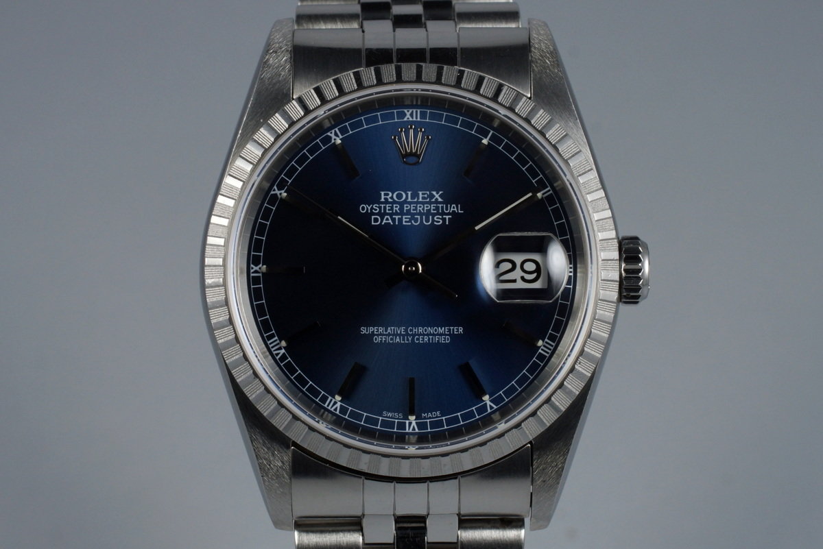 2003 Rolex DateJust 16220 Blue Dial 