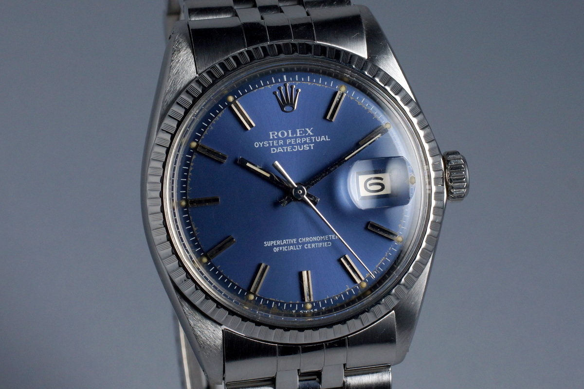 1970 Vintage Rolex DateJust 1603 Blue 