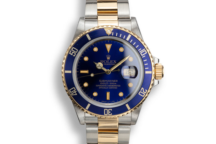 1988 Rolex Two-Tone Submariner 16803 with Service Papers photo