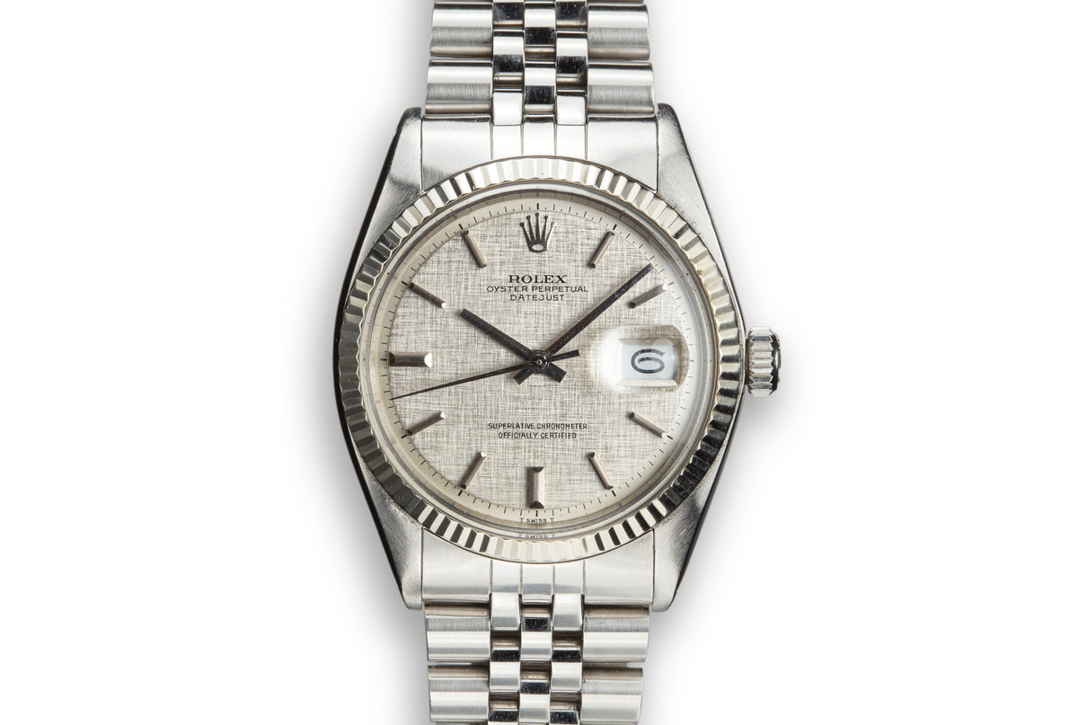 HQ Milton - 1973 Vintage Rolex DateJust 1601 with No Lume Silver Linen  Dial, Inventory #A2712