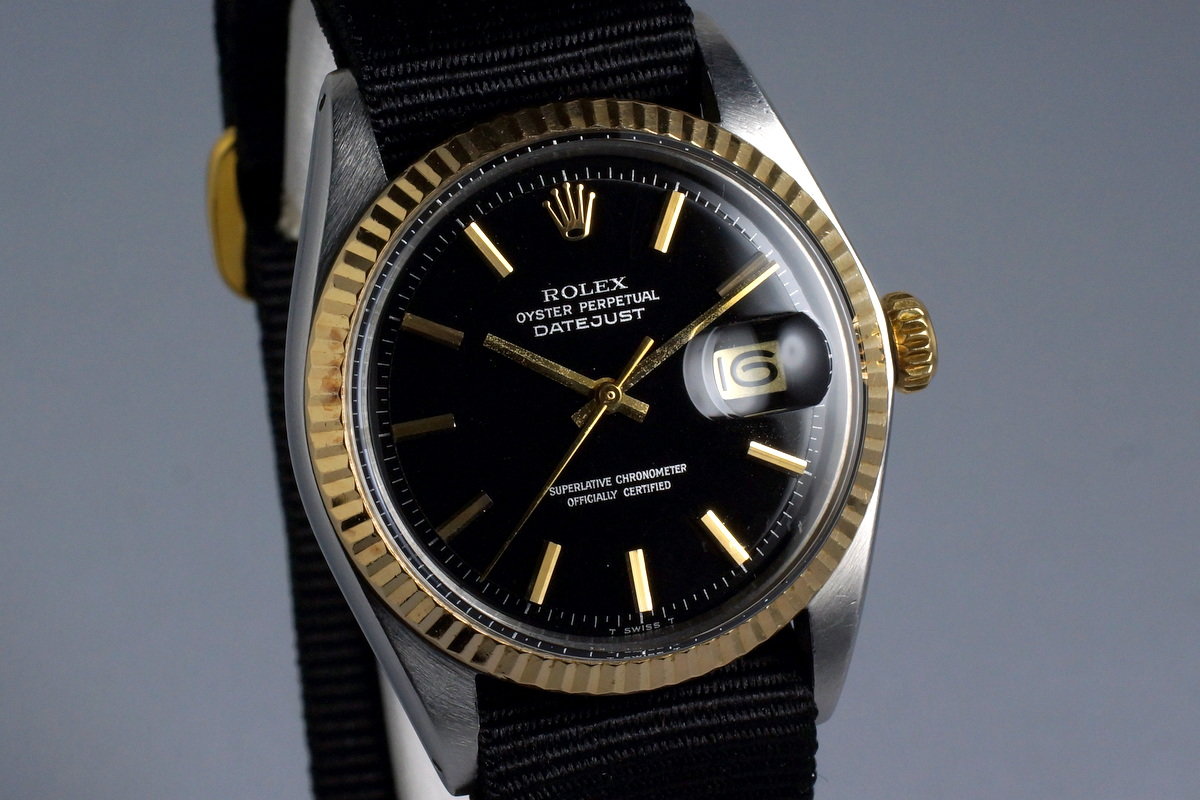 rolex two tone black dial