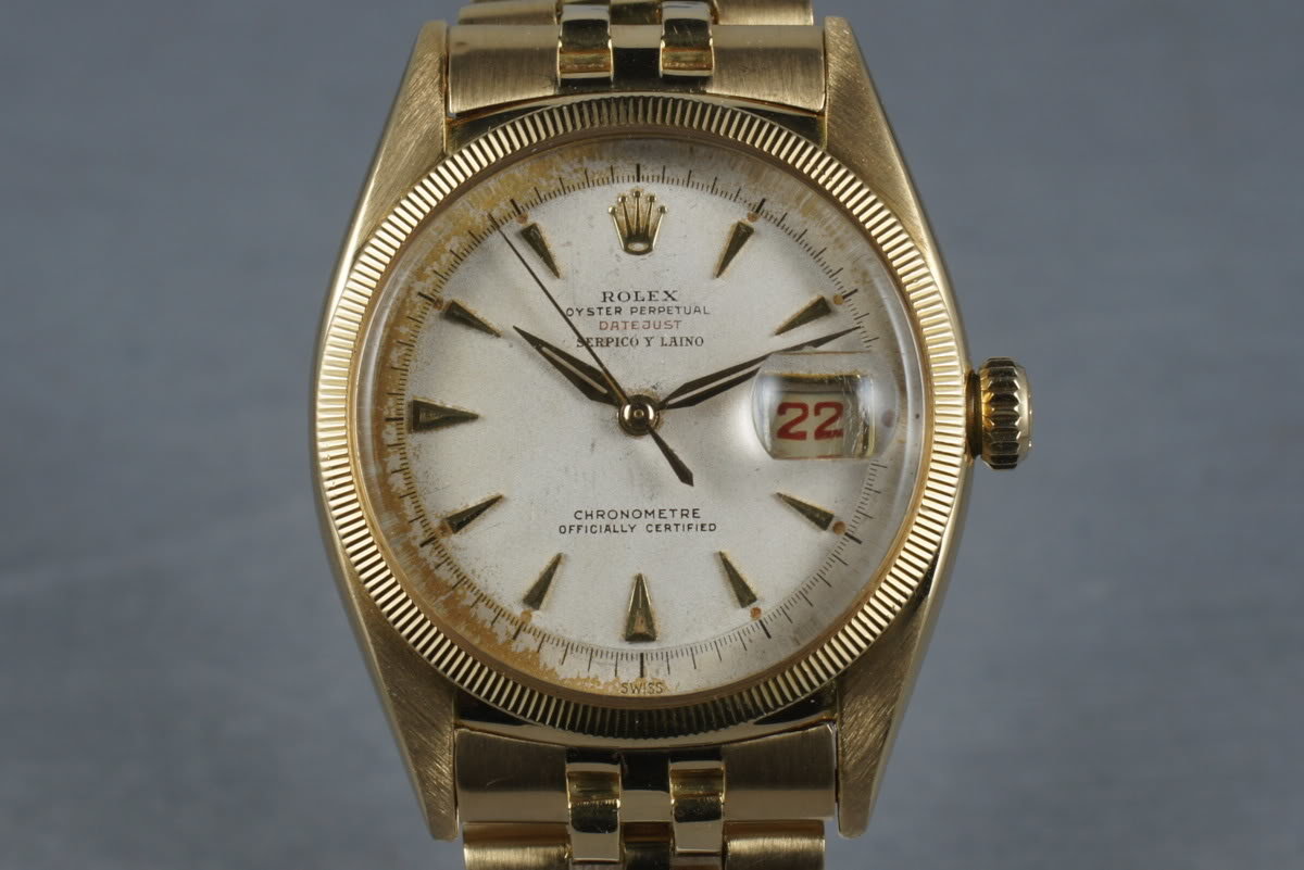 HQ Milton Vintage Rolex 18K Gold Datejust 6305 with Roulette date