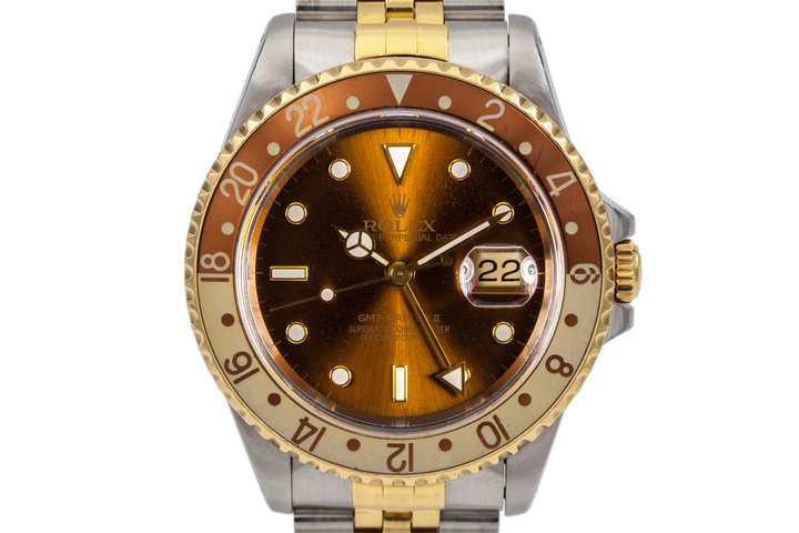 1991 Rolex Two Tone GMT II 16713 with Root Beer Dial photo