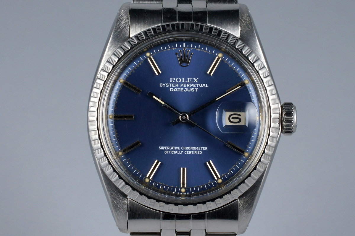 rolex datejust 1603 blue dial