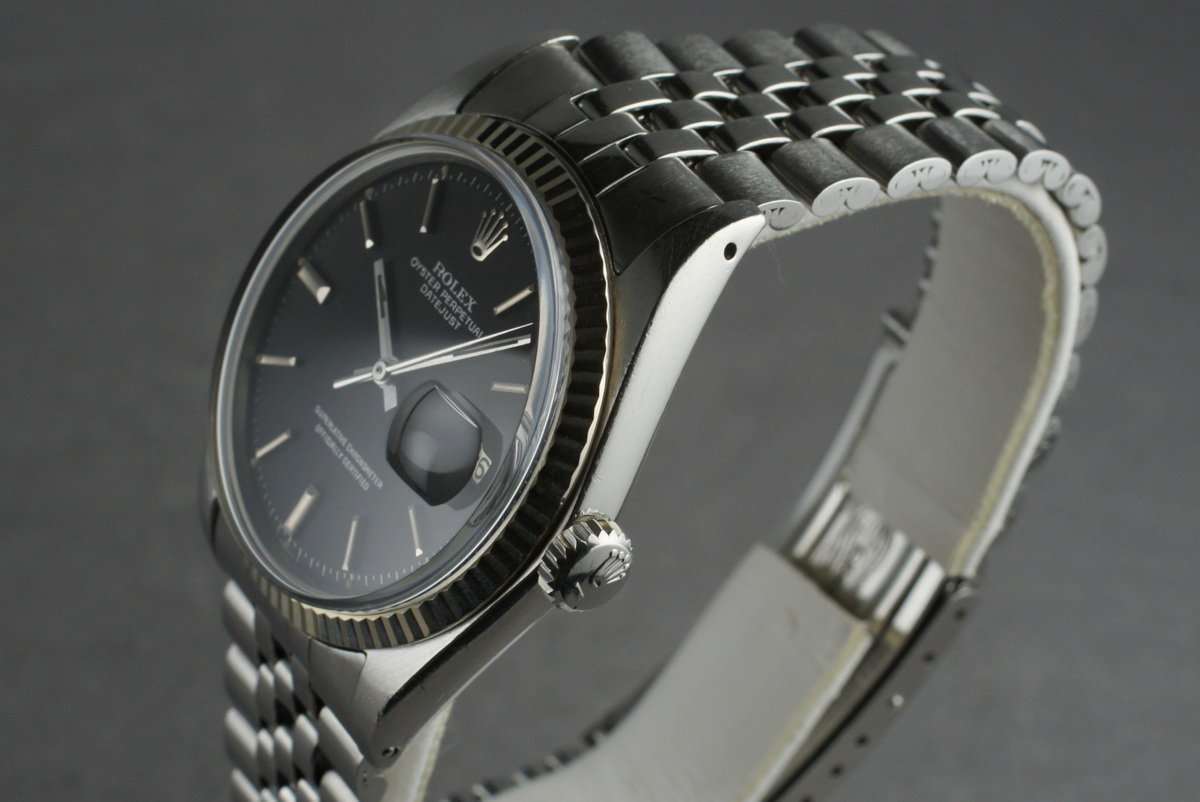 1968 vintage rolex 1601 black dial datejust
