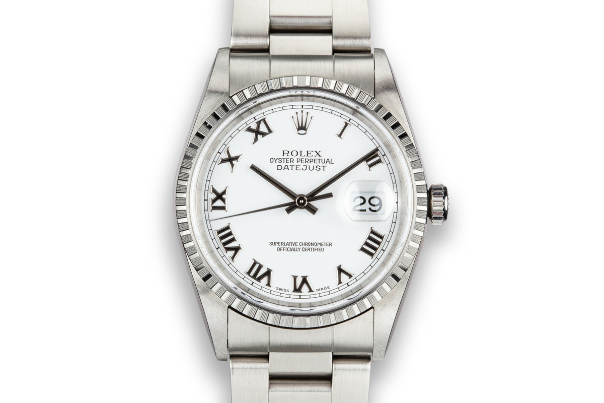 rolex datejust white roman numerals