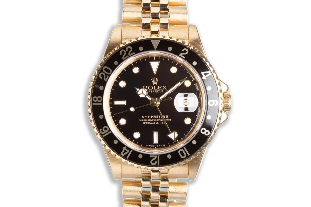 1989 Rolex 18K GMT-Master II 16718 Black Dial with Jubilee Bracelet photo, #0