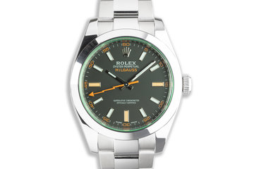2020 Rolex Green Milgauss 116400GV with Box and Card photo