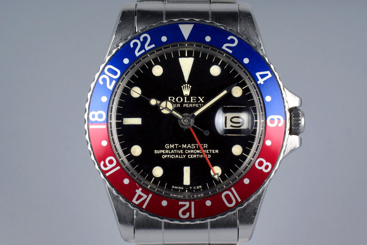 HQ Milton - 1967 Vintage Rolex GMT 1675 Glossy Gilt Dial, Inventory #7493