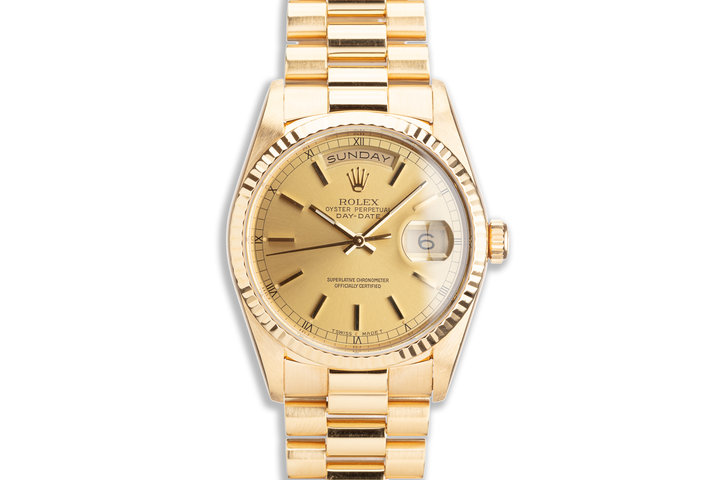 1991 Rolex YG Day-Date 18238 Gold Dial photo