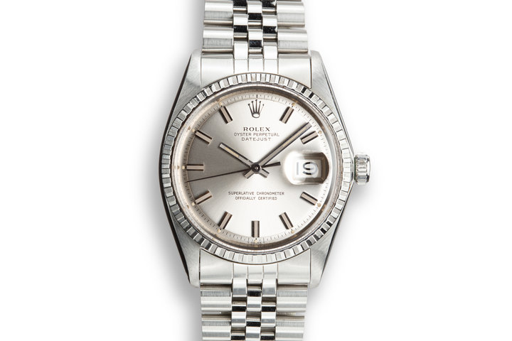 1969 Rolex DateJust 1603 with Silver "Wide Boy" Dial photo