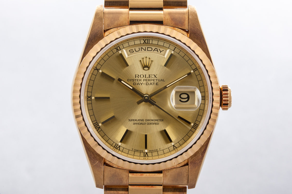 1995 Rolex YG Day Date 18238 Double 