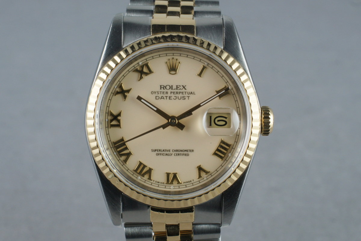 rolex datejust cream dial