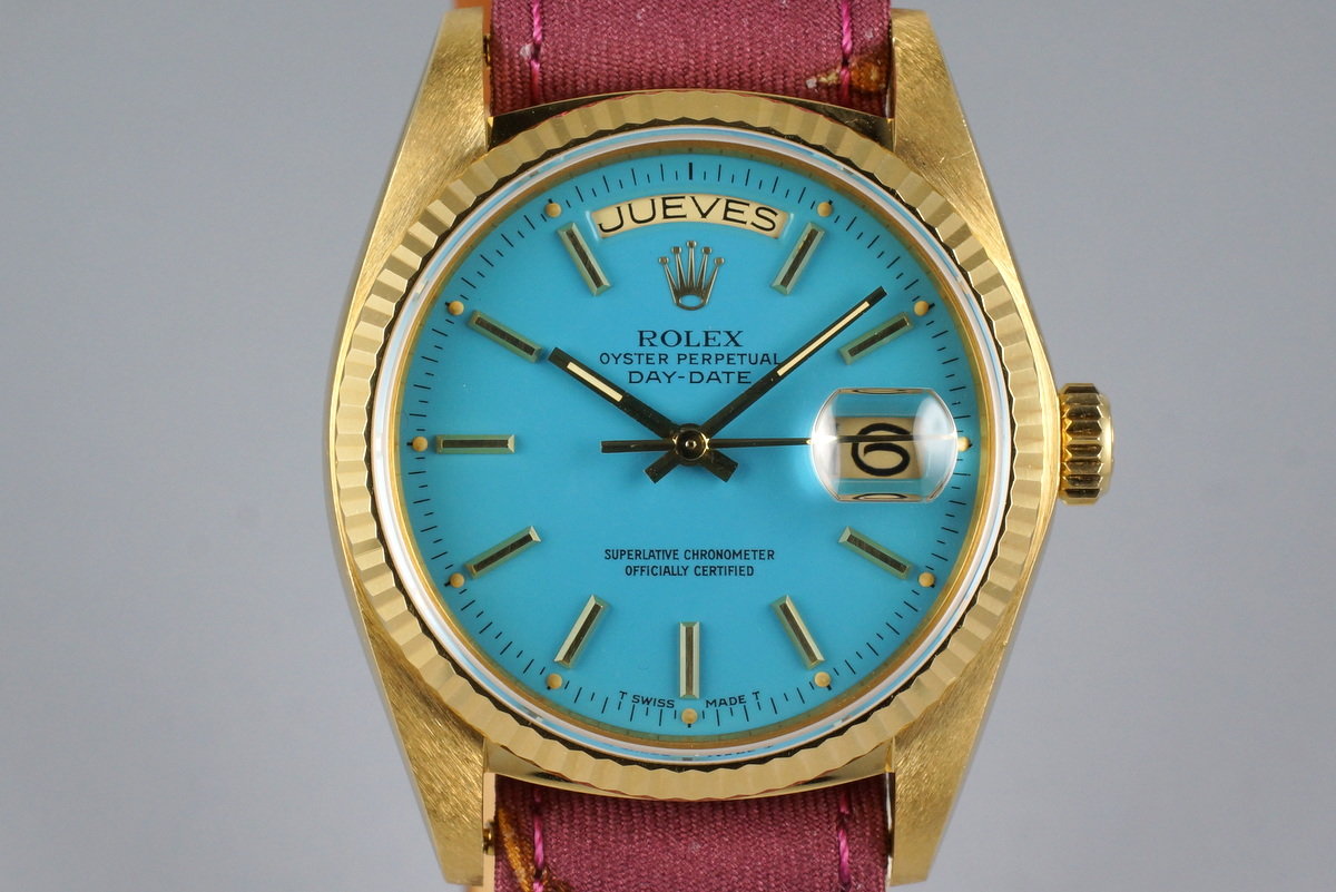 HQ Milton - 1979 YG Day-Date 18038 Baby Blue Stella Dial, Inventory #7959
