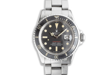 1971 Unpolished Vintage Rolex Red Submariner 1680 MK V Dial with Service Papers photo