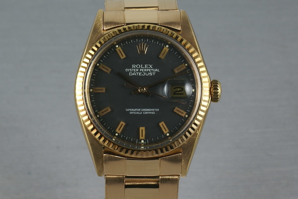 rolex datejust 1601 18k gold