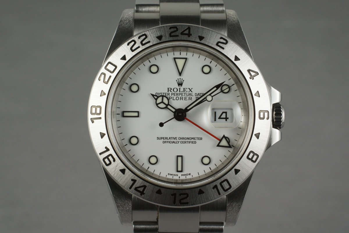 2002 Rolex Explorer II 16570 White Dial 