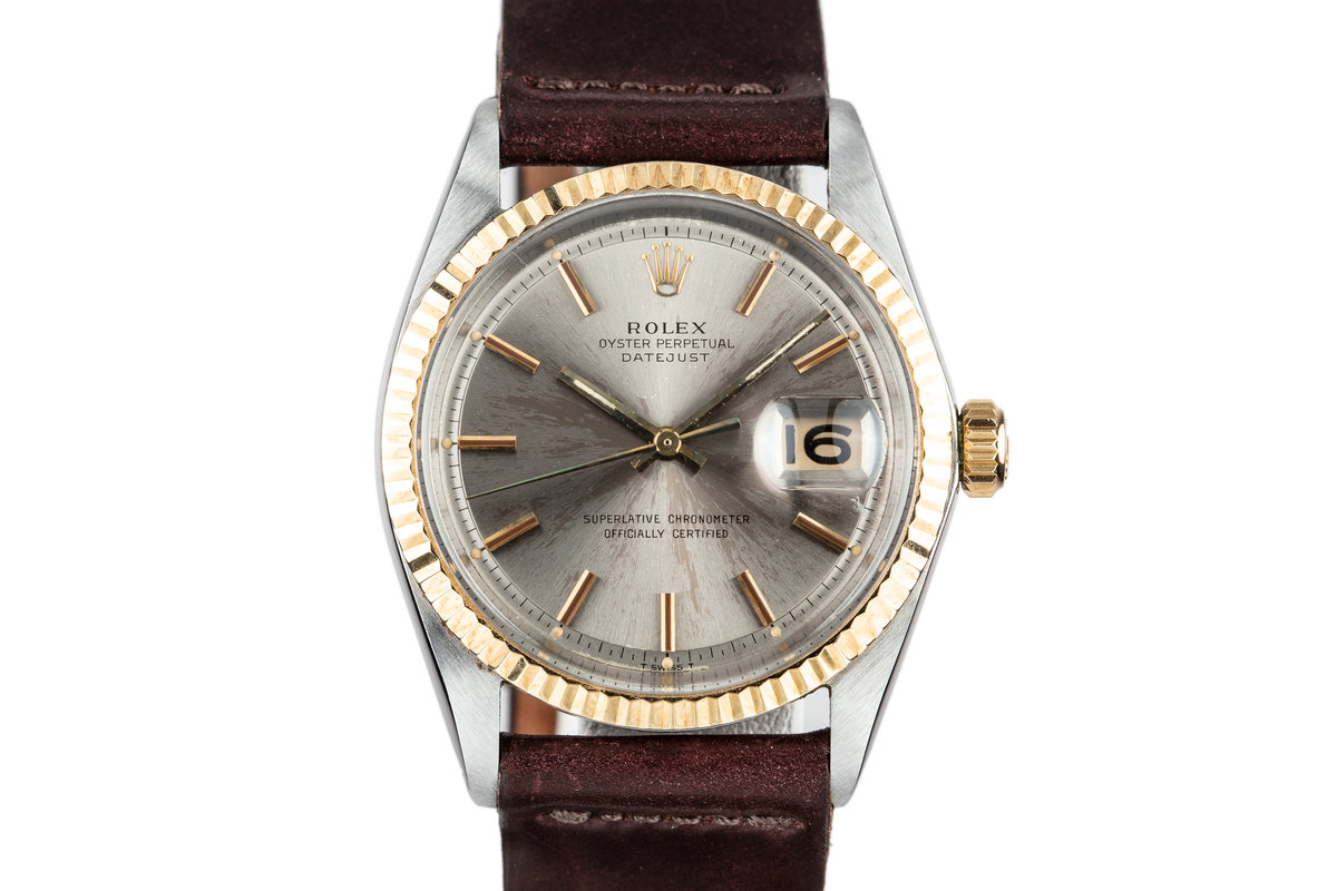 rolex datejust two tone grey dial