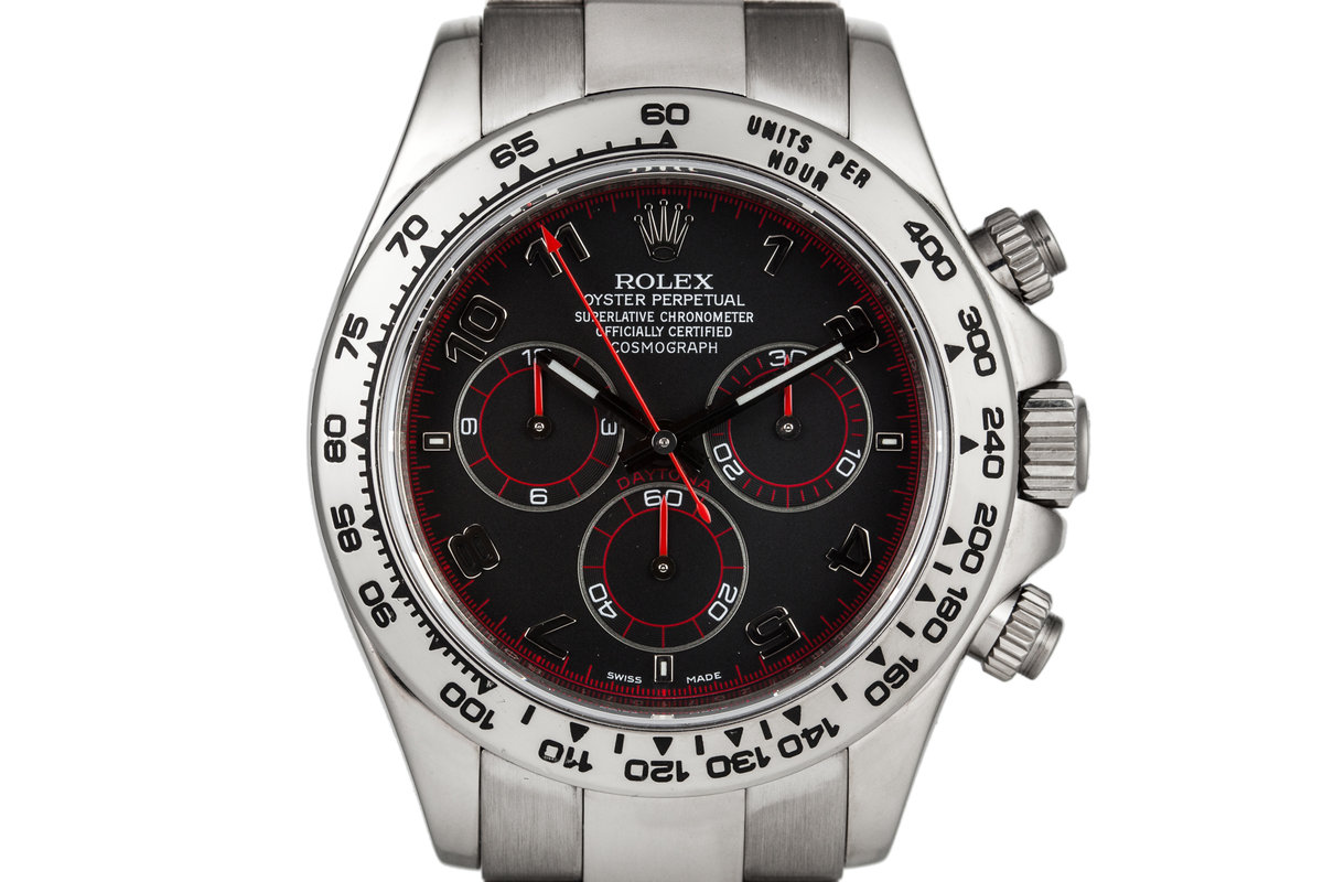 rolex daytona white gold red dial