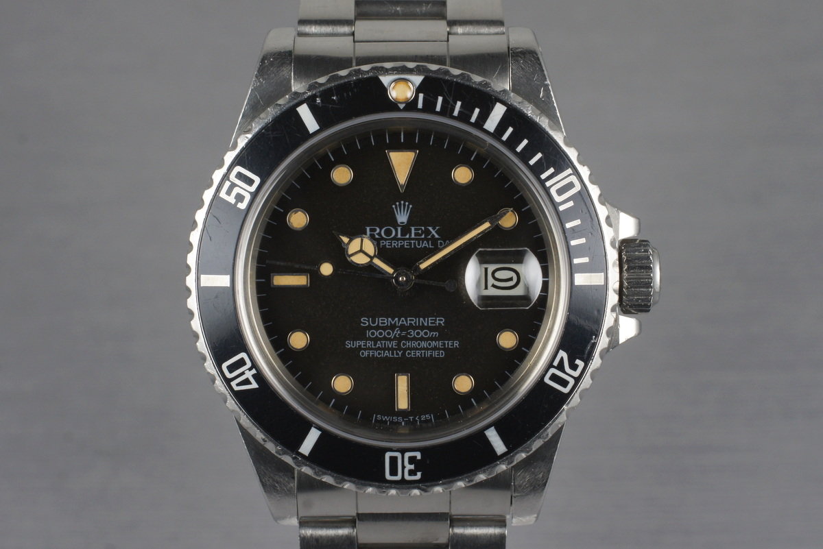 HQ Milton - 1983 Vintage Rolex Submariner 16800 Tropical Dial ...