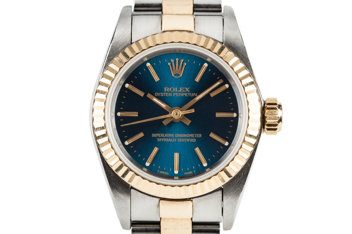 Hq Milton 1995 Ladies Oyster Perpetual Blue Dial Inventory 9572