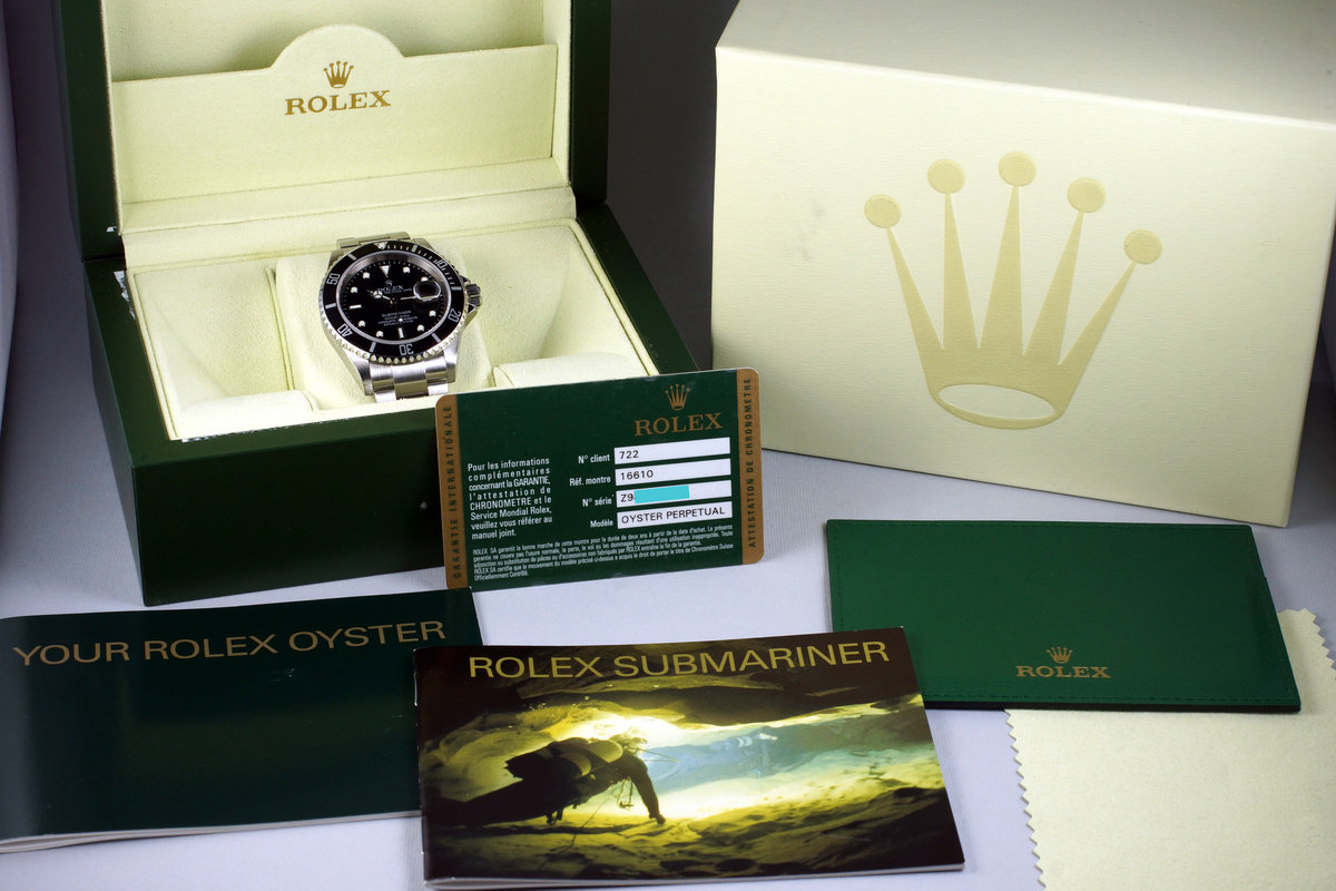 rolex submariner box and papers