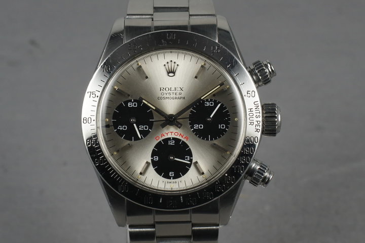1986 Vintage Rolex Daytona 6265 Silver Big Red Daytona with Box and Papers,  Inventory #2283 - HQ Milton
