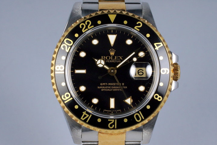 1991 Rolex Two Tone GMT II 16713 Black Dial photo