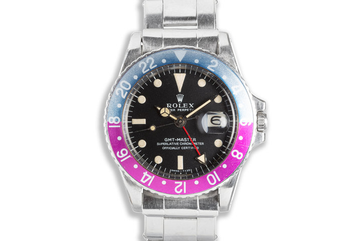 1967 Rolex GMT Master 1675 Fuchsia Bezel "CPT. R.S. Vandiver" Box, Punched Papers, Chrono Papers & Photo photo