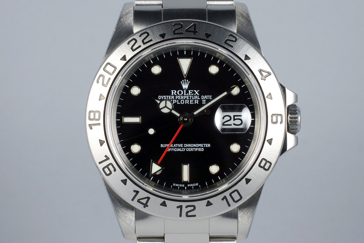 1999 Rolex Explorer II 16570 Black Dial 
