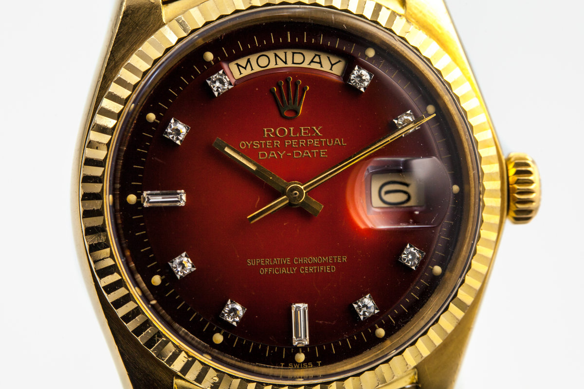 rolex red face day date