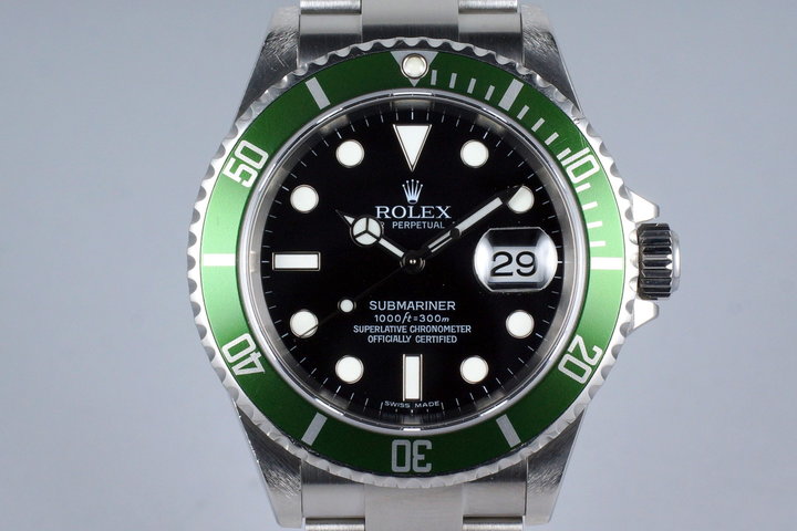 2006 Rolex Green Submariner 16610V with Box and Papers photo