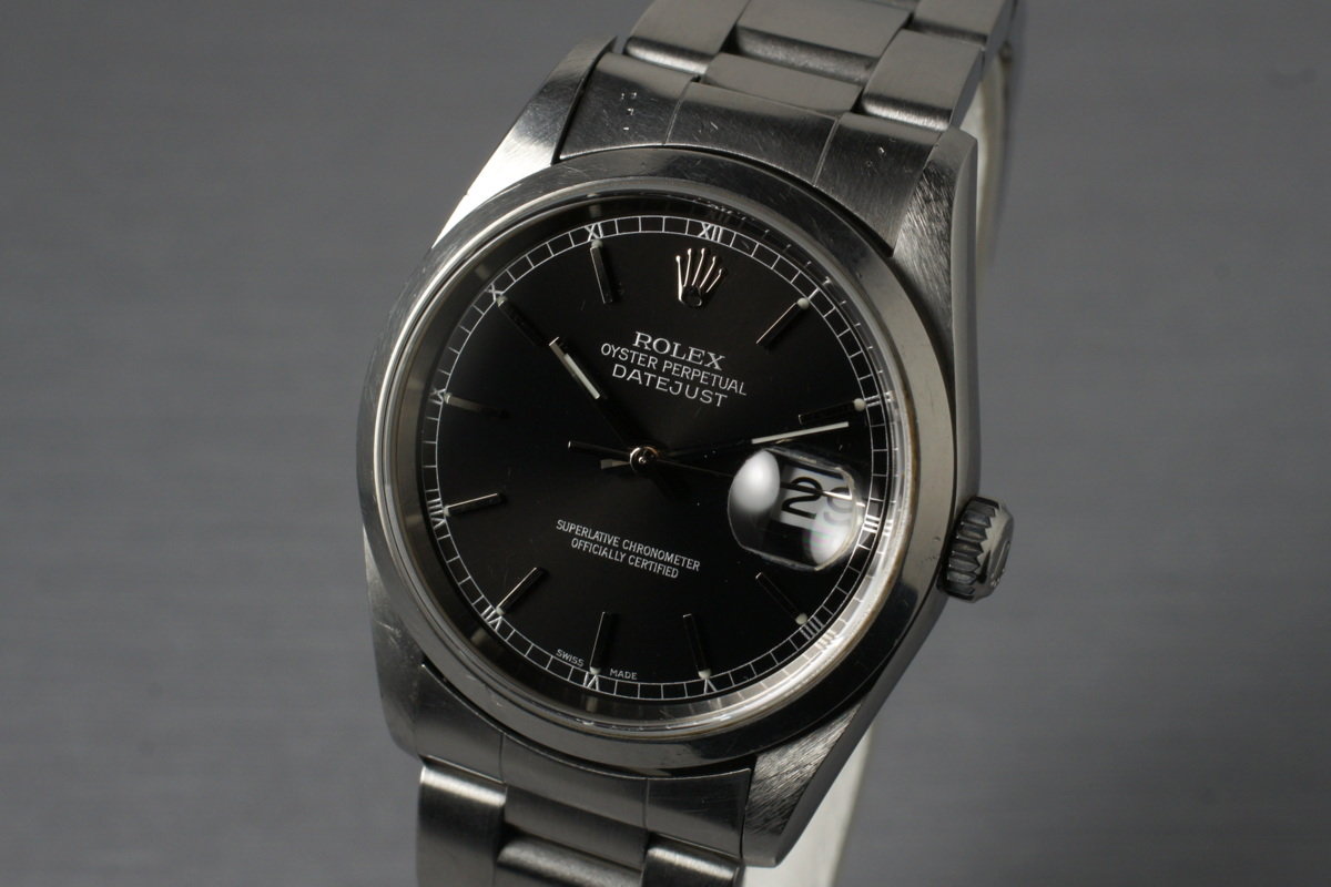 2001 Rolex DateJust 16200 Black Dial 